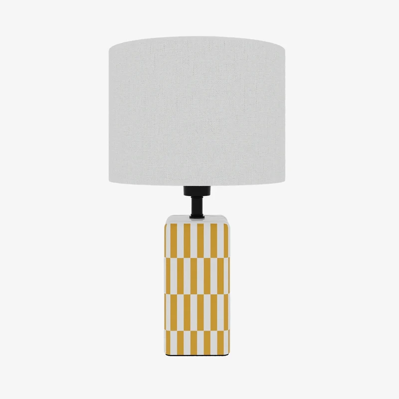 Lampe poser Manet c ramique jaune et lin naturel