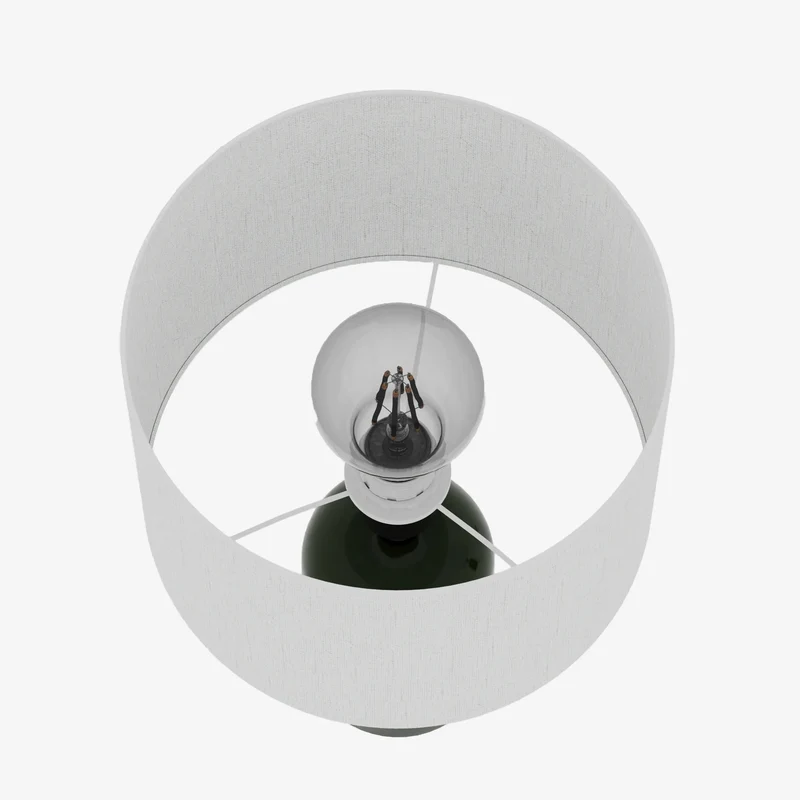 Becker - Lampe poser en c ramique verte avec abat-jour en lin naturel