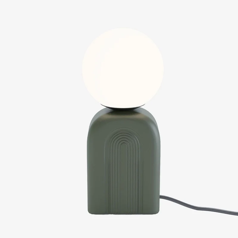 Lampe de table en c ramique vintage verte Goya