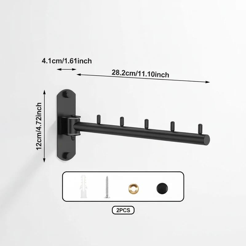 Étendoir à linge mural pliable inox rotatif