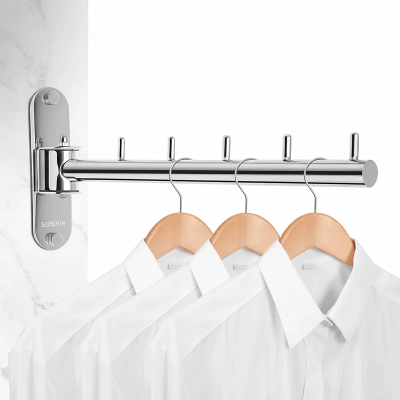 Étendoir à linge mural pliable inox rotatif