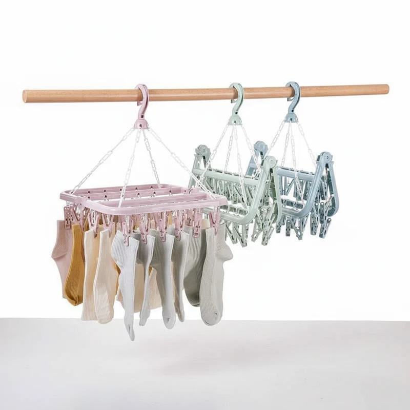 Petit étendoir à linge pliable 32 pinces