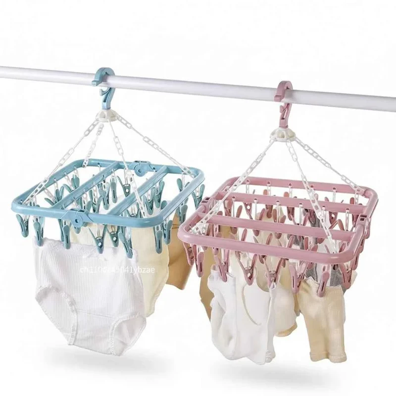 Petit étendoir à linge pliable 32 pinces