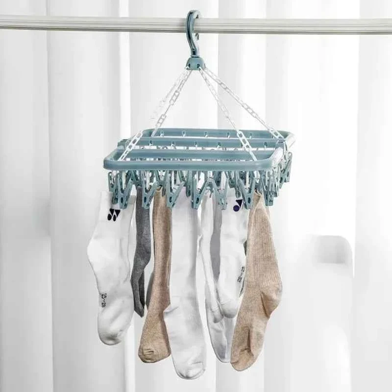 Petit étendoir à linge pliable 32 pinces