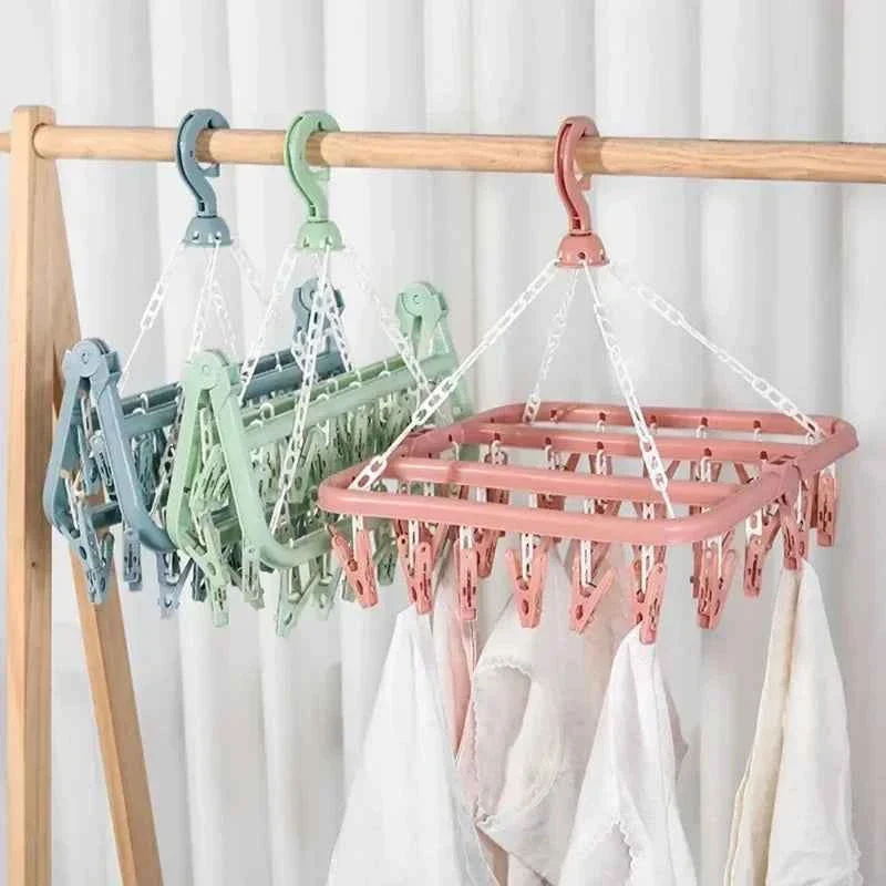 Petit étendoir à linge pliable 32 pinces