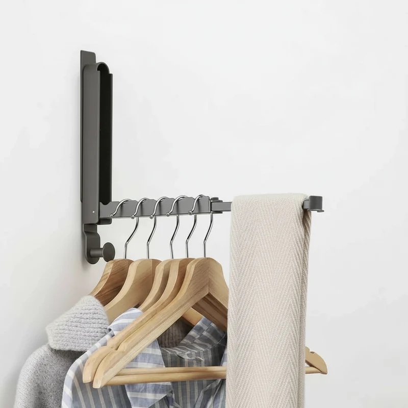 Étendoir à linge sur porte télescopique aluminium