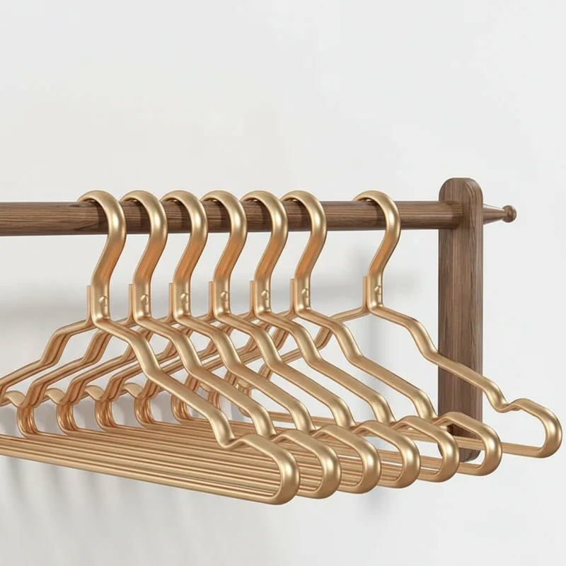 Cintre pour étendoir à linge aluminium doré