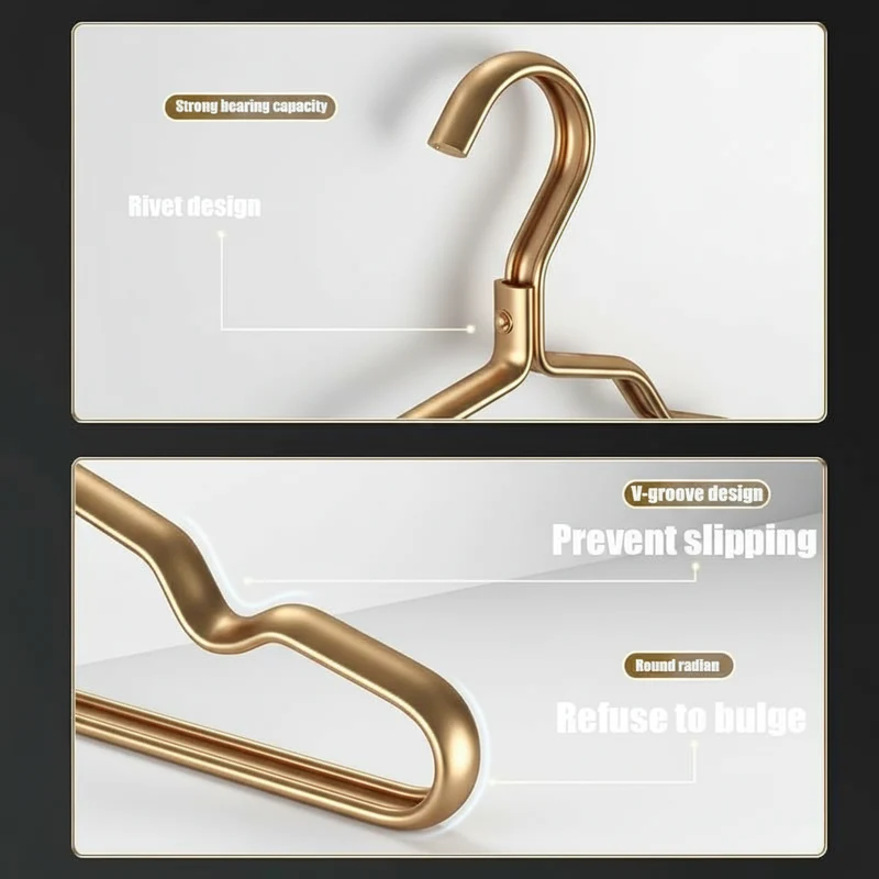 Cintre pour étendoir à linge aluminium doré