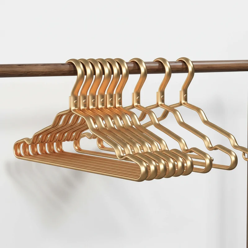 Cintre pour étendoir à linge aluminium doré
