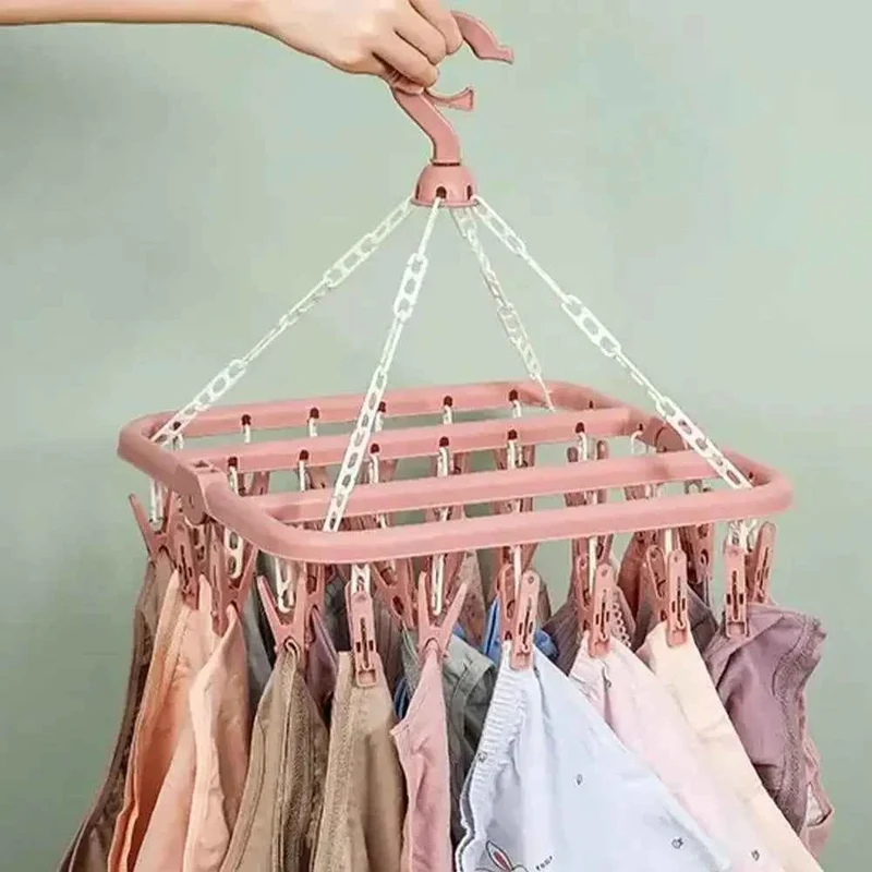 Petit étendoir à linge multi pinces 32 clips