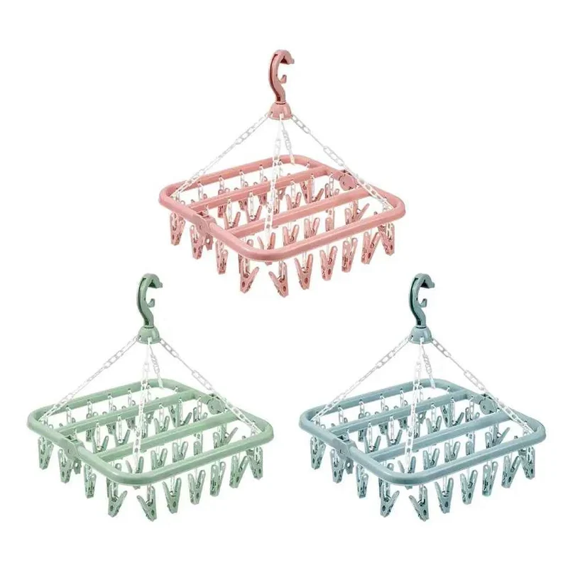 Petit étendoir à linge multi pinces 32 clips