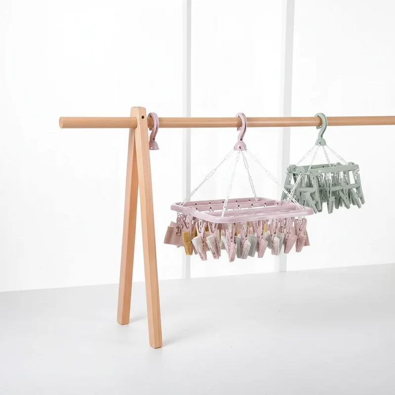 Petit étendoir à linge multi pinces 32 clips