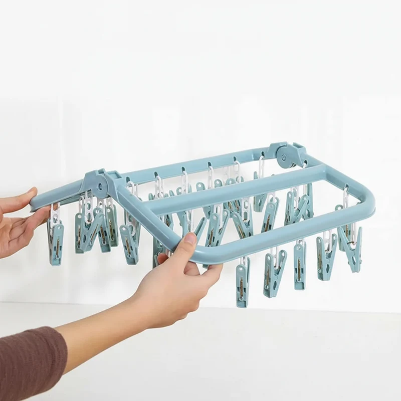 Petit étendoir à linge multi pinces 32 clips