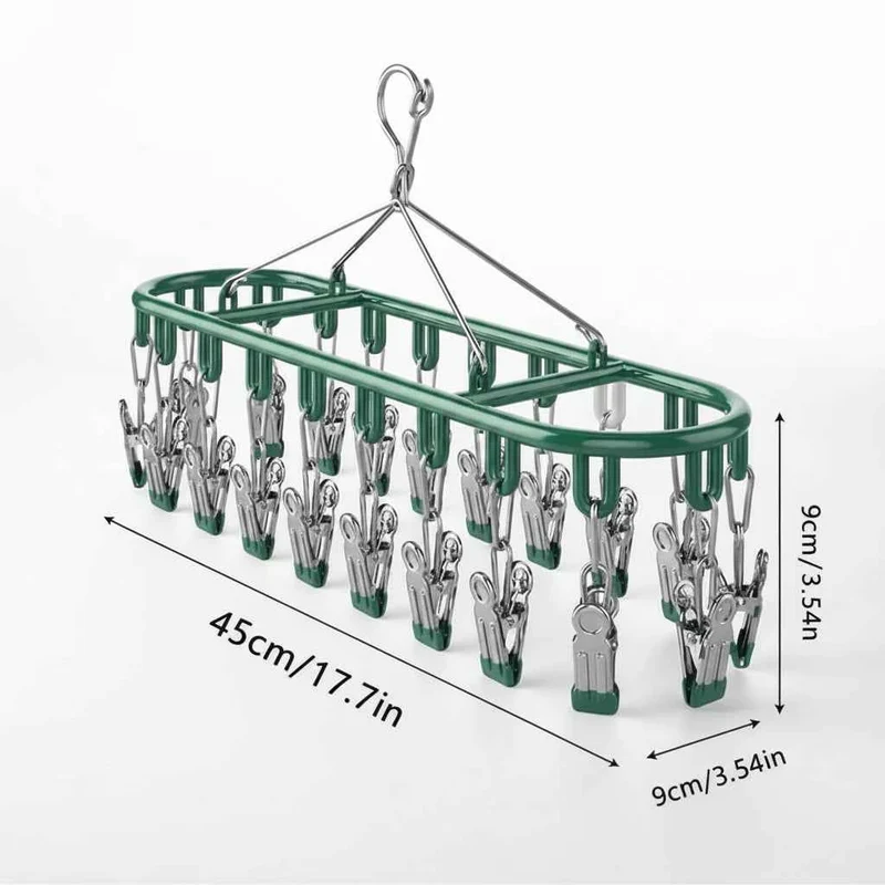 Petit étendoir à linge inox à pinces multiples