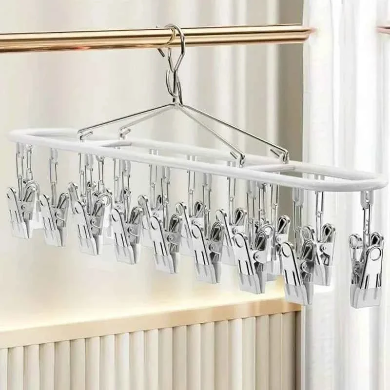Petit étendoir à linge inox à pinces multiples