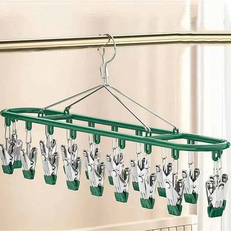 Petit étendoir à linge inox à pinces multiples