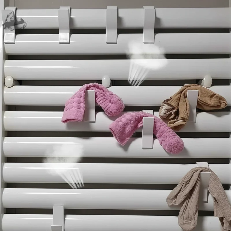 Cintre pour étendoir à linge pour radiateur blanc
