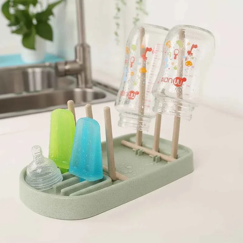Étendoir à linge pour biberons en paille de blé