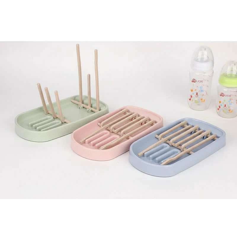 Étendoir à linge pour biberons en paille de blé