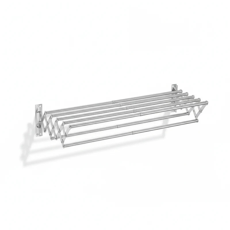 Étendoir à linge mural rétractable inox pliable