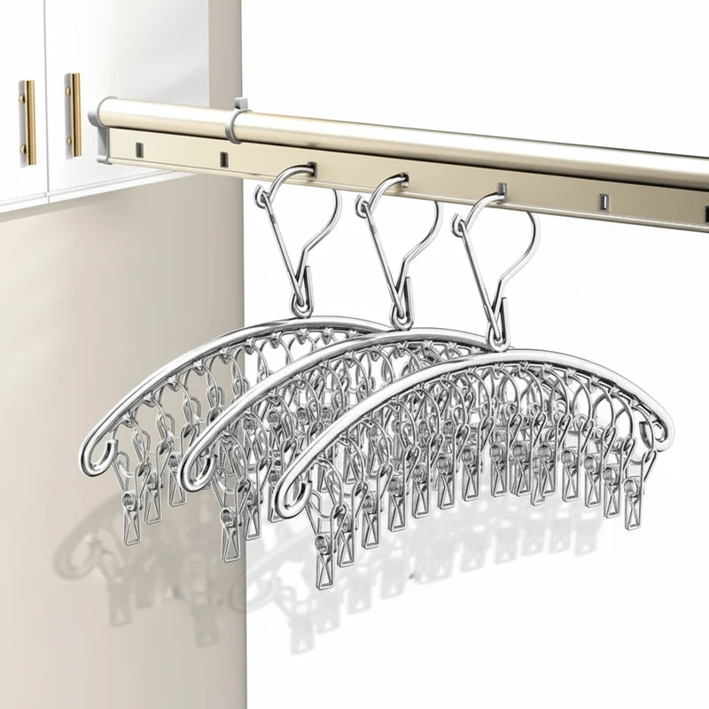 Cintre pour étendoir à linge inox 20 pinces