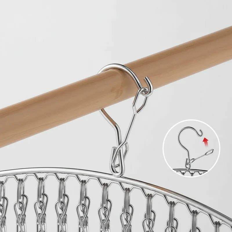 Cintre pour étendoir à linge inox 20 pinces