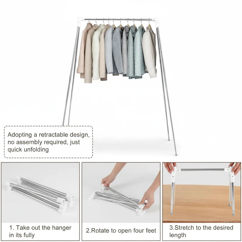 Étendoir à linge pliable inox voyage