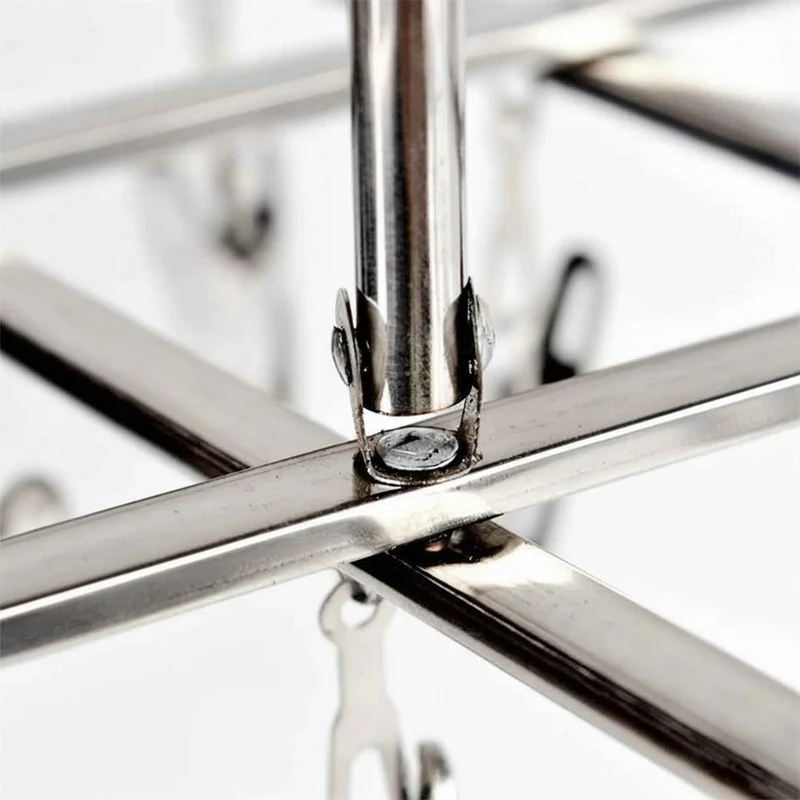 Petit étendoir à linge inox pliable à pinces