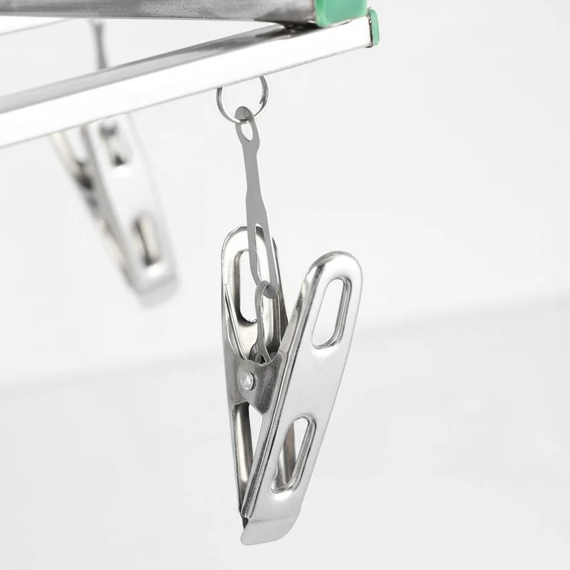 Petit étendoir à linge inox pliable à pinces