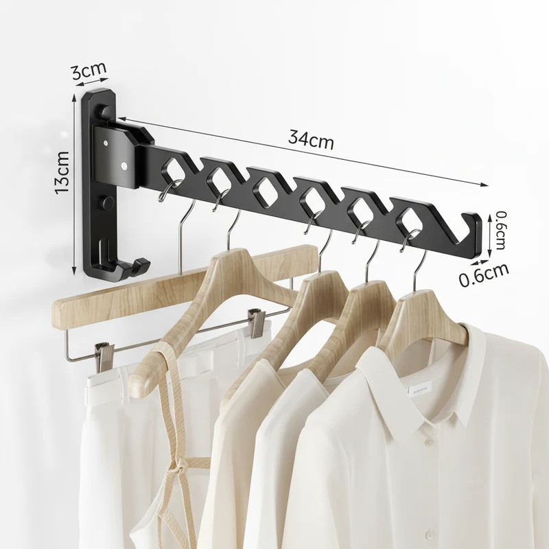 Étendoir à linge mural rétractable aluminium robuste