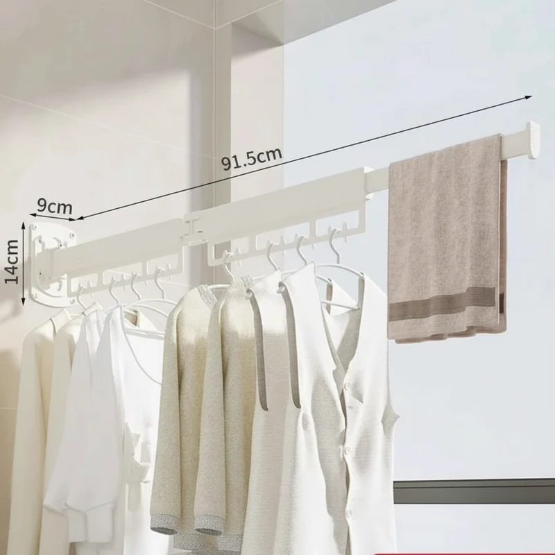Étendoir à linge mural rétractable aluminium robuste