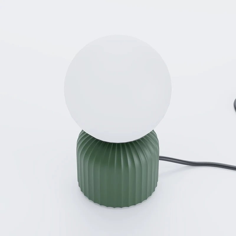 Lampe poser en c ramique et globe en verre