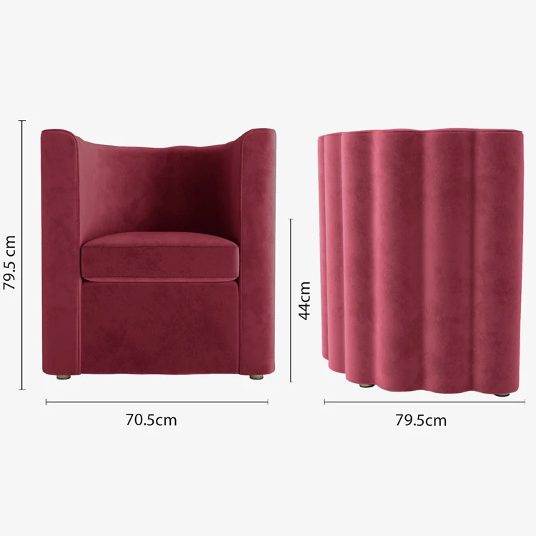 Fauteuil vintage en velours bordeaux