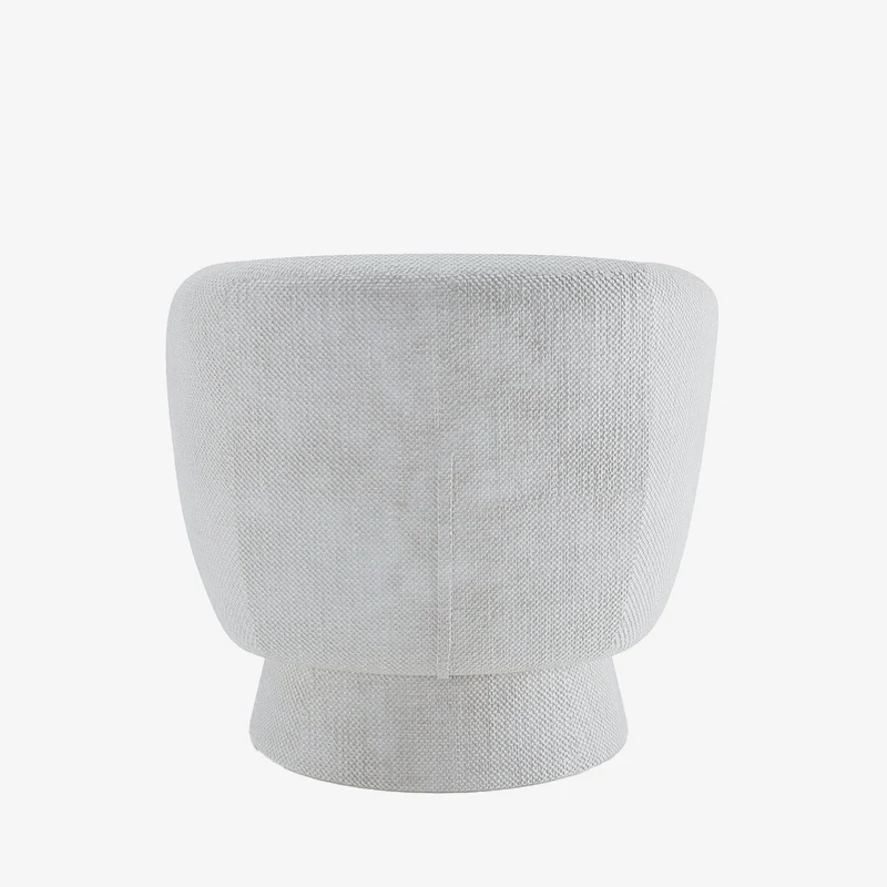 Fauteuil pivotant en tissu chenille blanc Salma