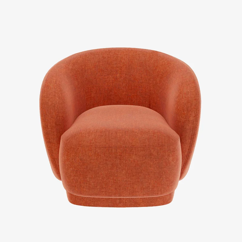 Fauteuil en velours ocre Victoria