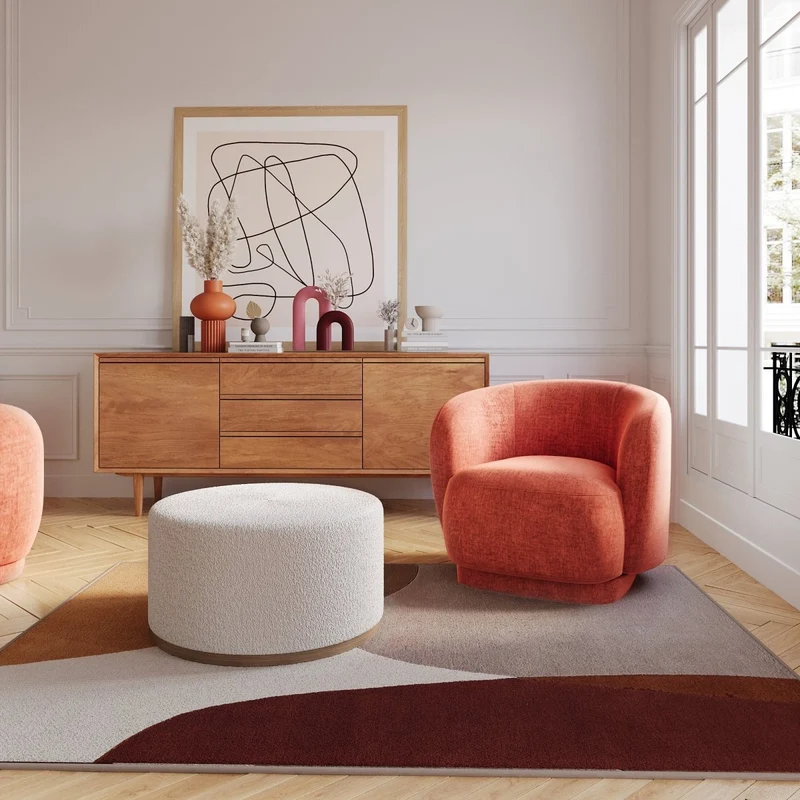 Fauteuil en velours ocre Victoria