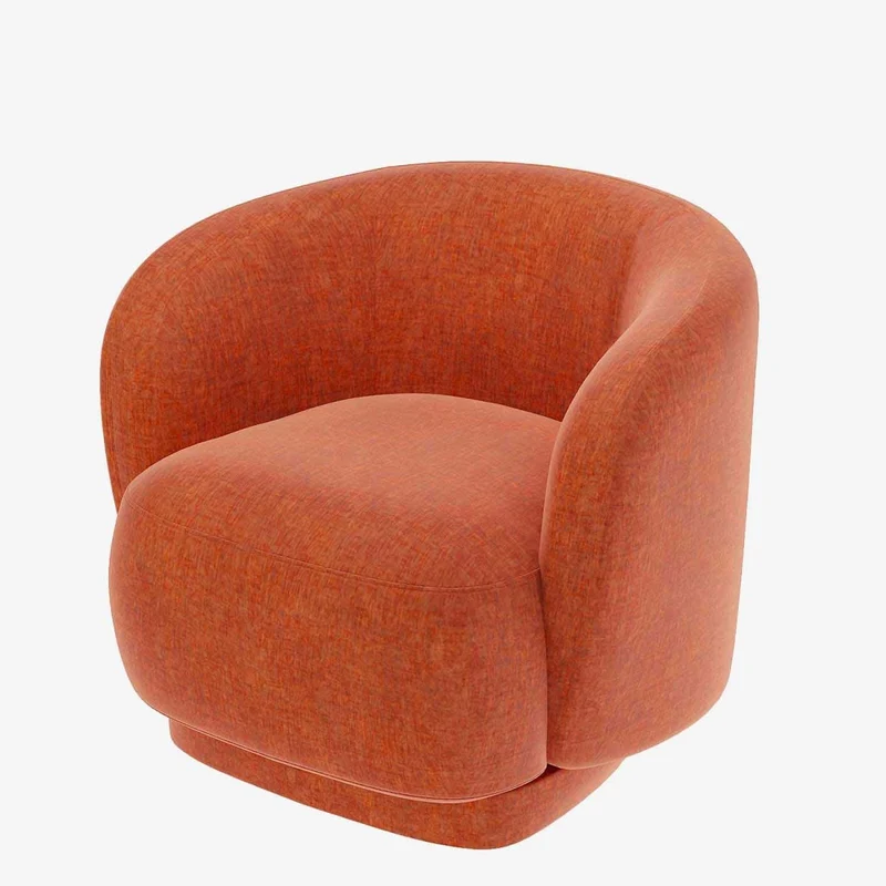 Fauteuil en velours ocre Victoria