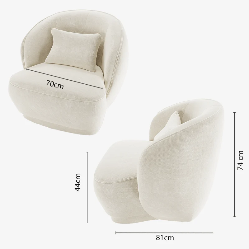 Fauteuil design en velours vintage cr me Pablo