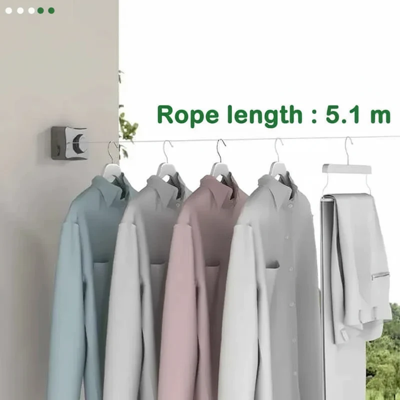 Étendoir à linge mural rétractable fil télescopique