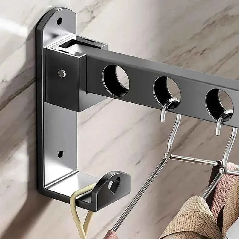 Étendoir à linge mural rabattable double barre pliable
