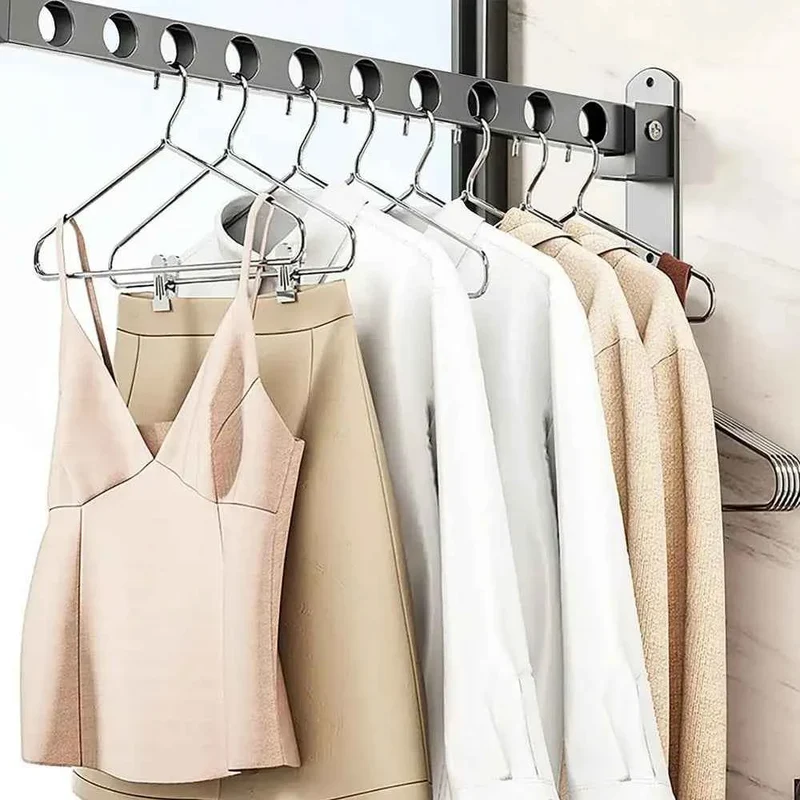 Étendoir à linge mural rabattable double barre pliable