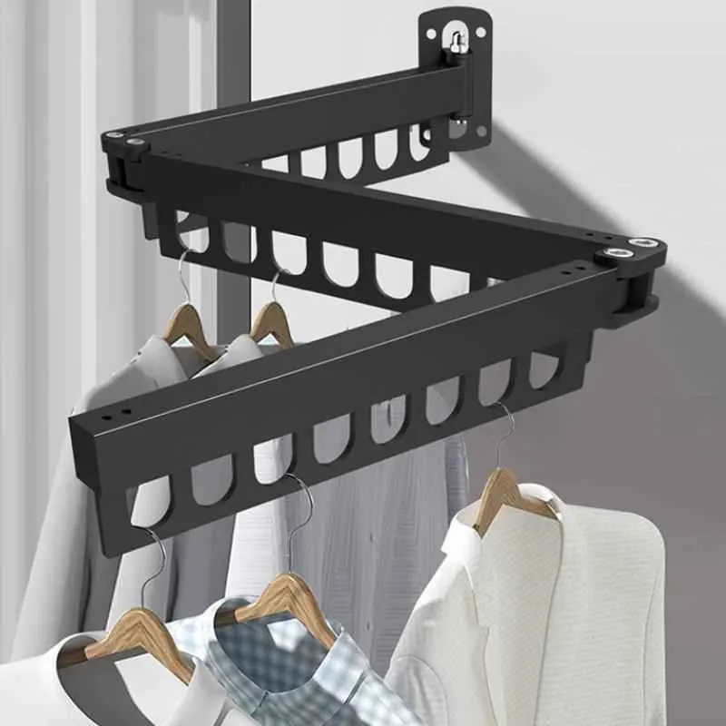 Étendoir à linge mural rabattable triple pliage