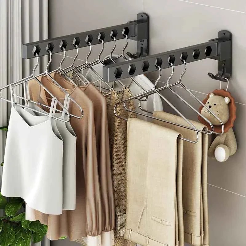 Étendoir à linge mural rabattable acier carbone pliable
