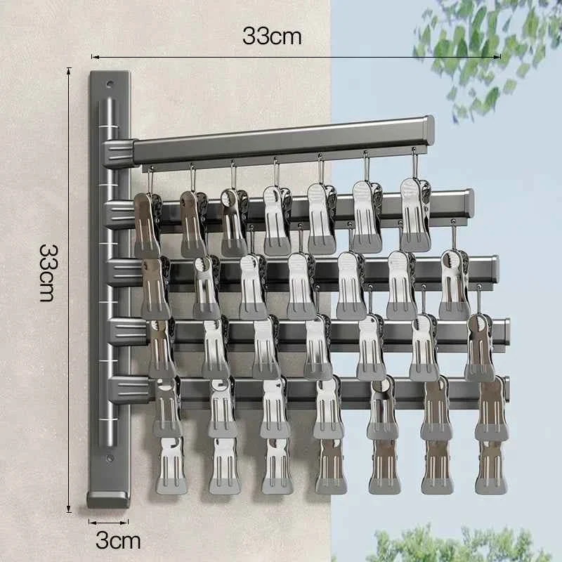 Étendoir à linge mural pliable en aluminium