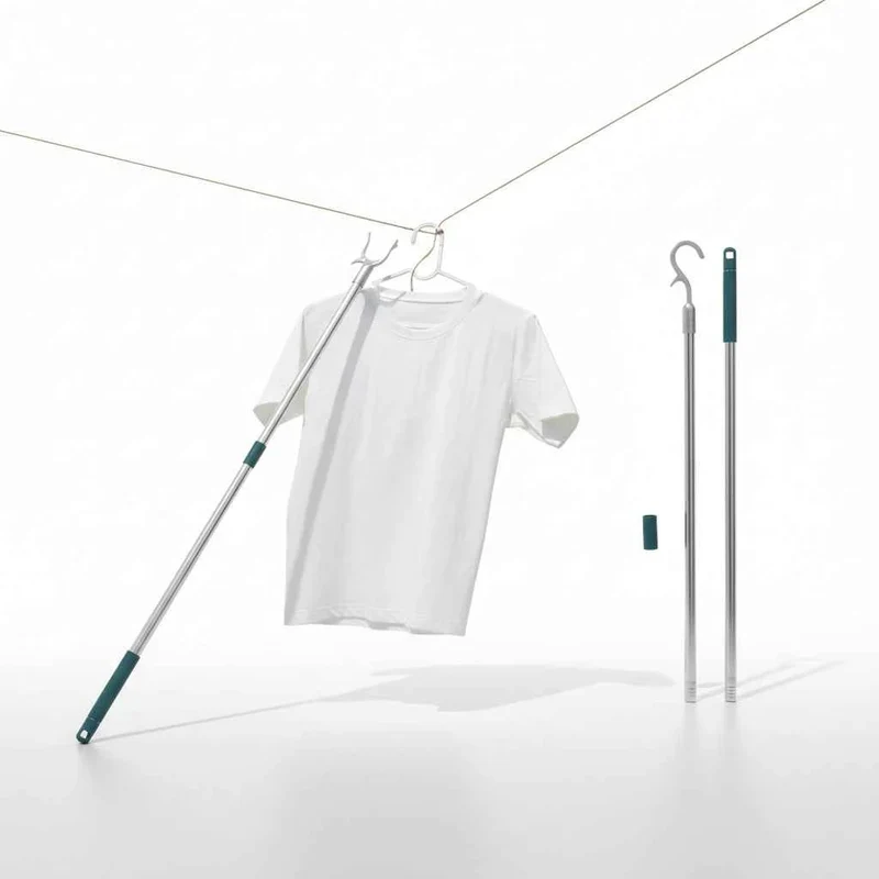 Poteau pour étendoir à linge télescopique inox