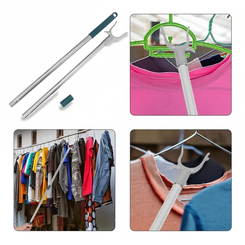 Poteau pour étendoir à linge télescopique inox