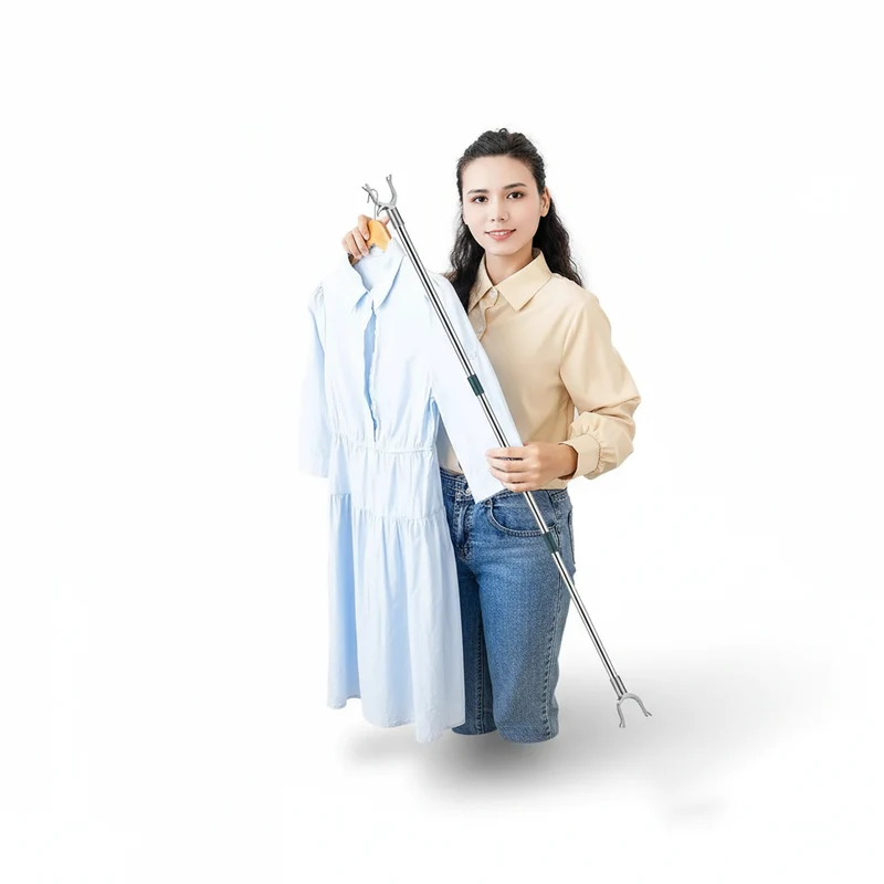 Poteau pour étendoir à linge télescopique inox