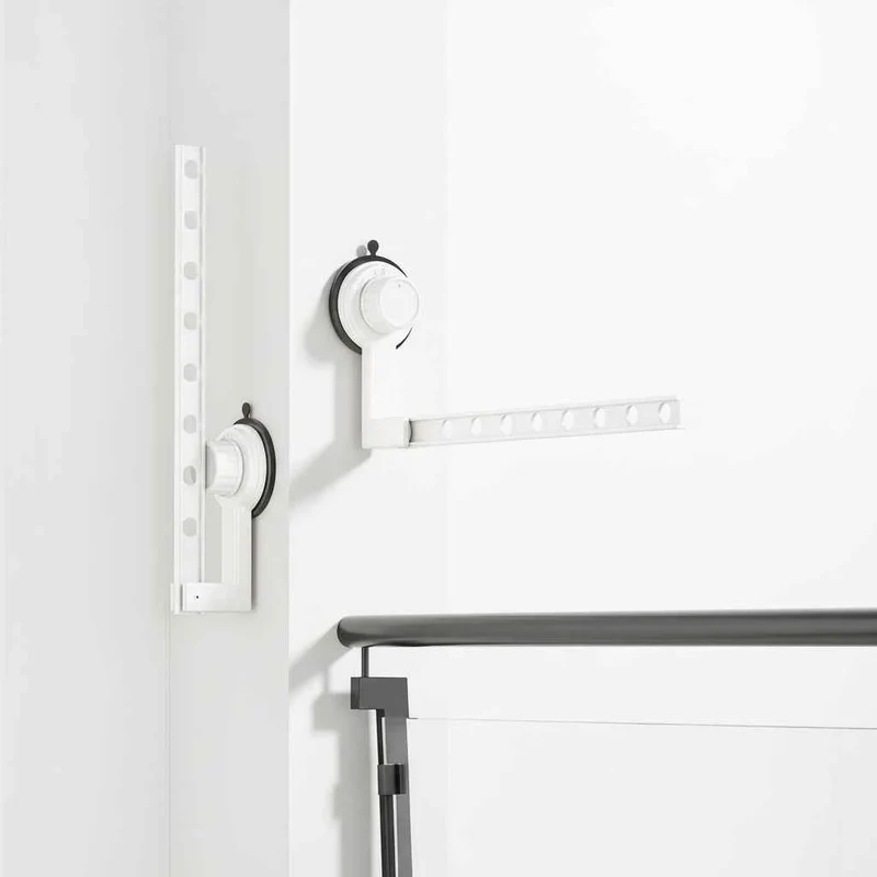 Étendoir à linge mural rabattable ventouse aluminium