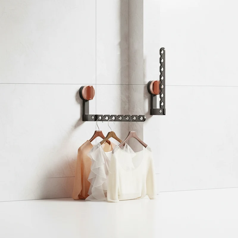 Étendoir à linge mural rabattable ventouse pliable