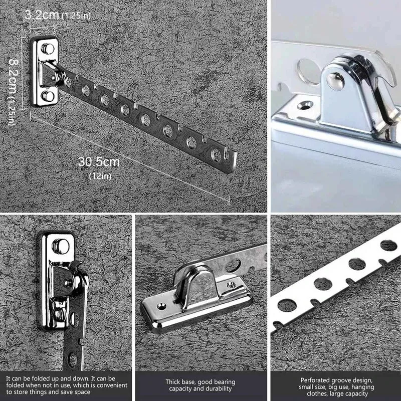 Cintre pour étendoir à linge mural pliable inox